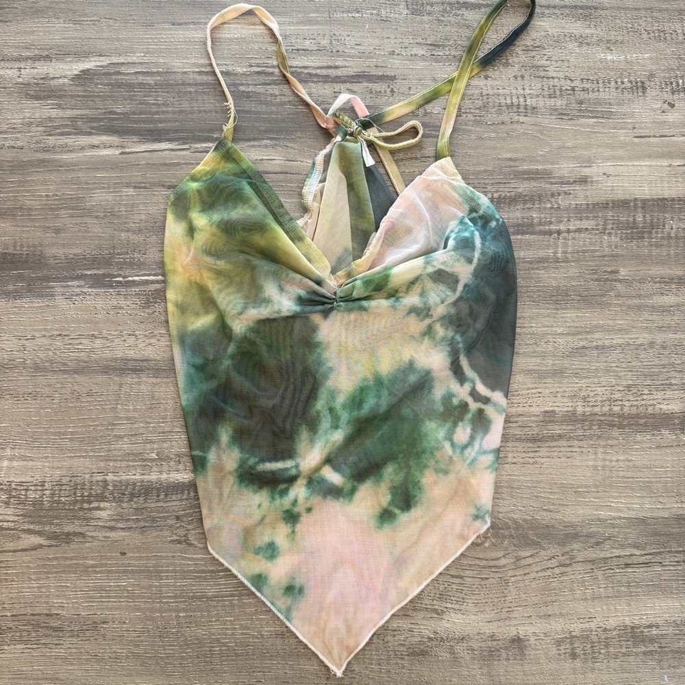 Peppermayo Radiant Dream Mesh Halterneck Top - Rainforest (Size = 4 / Small)